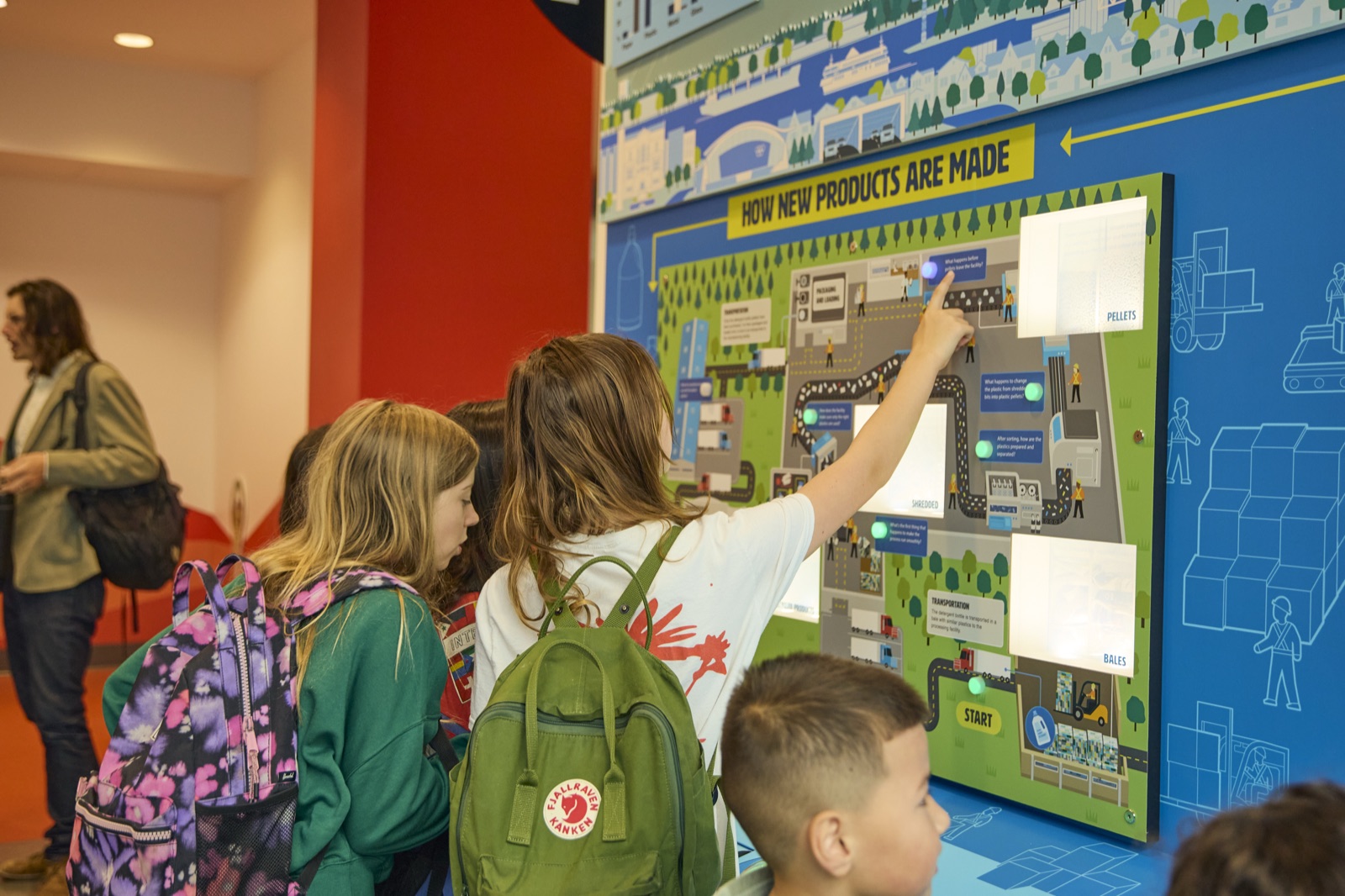 Children exploring Station 3 — How New Products Are Made
