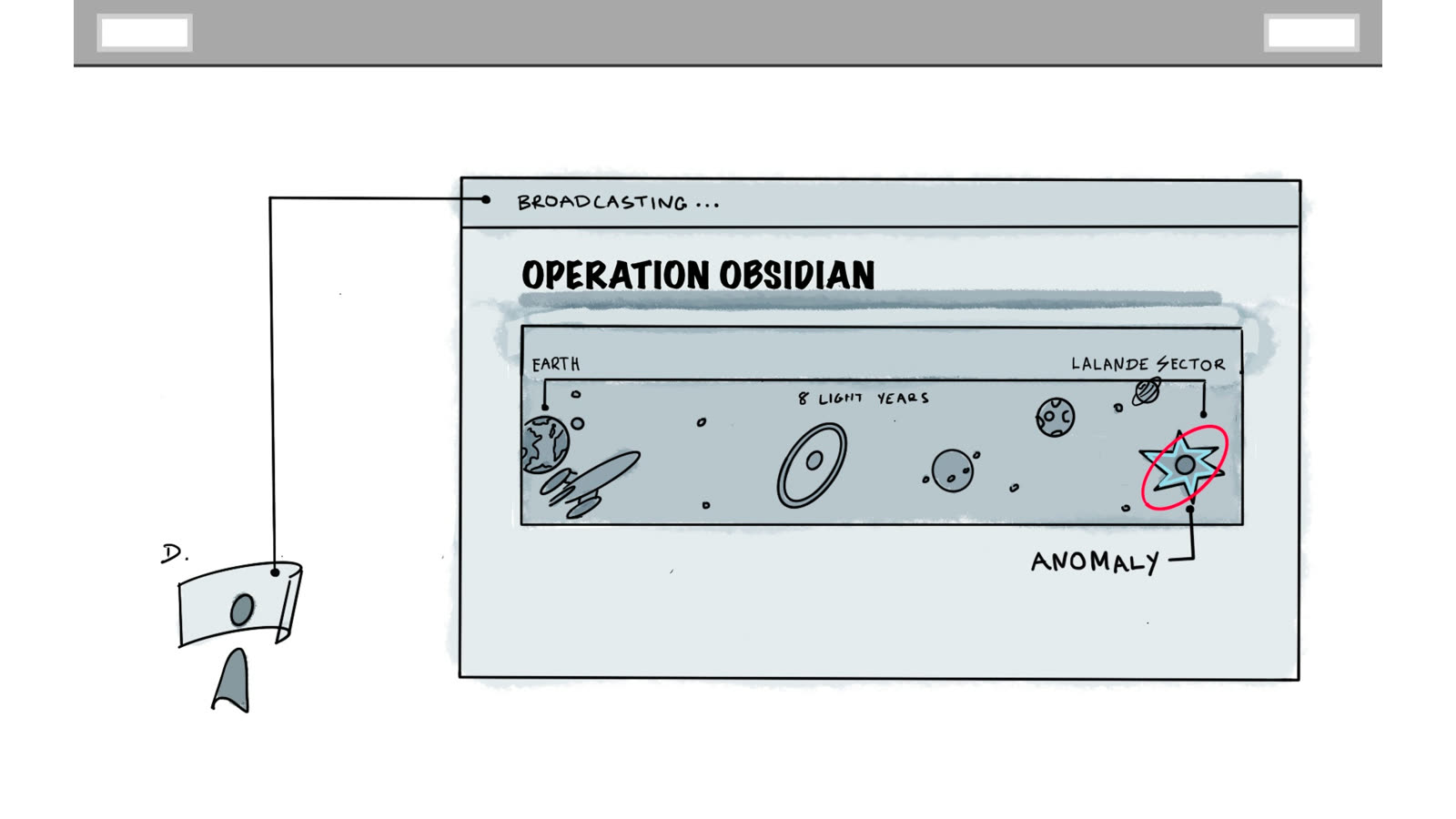 Mission briefing storyboard panel 2 of 13